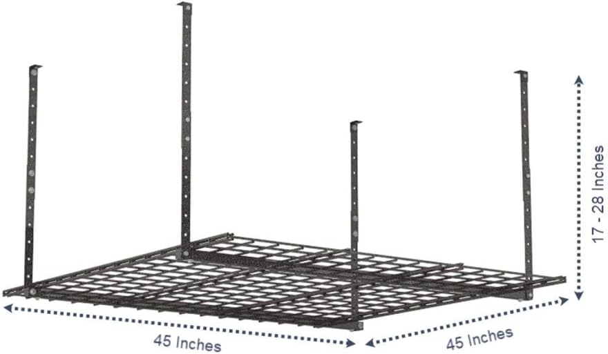00625 45-Inch x 45-Inch Overhead Steel Garage Storage System & Rack,Hammertone