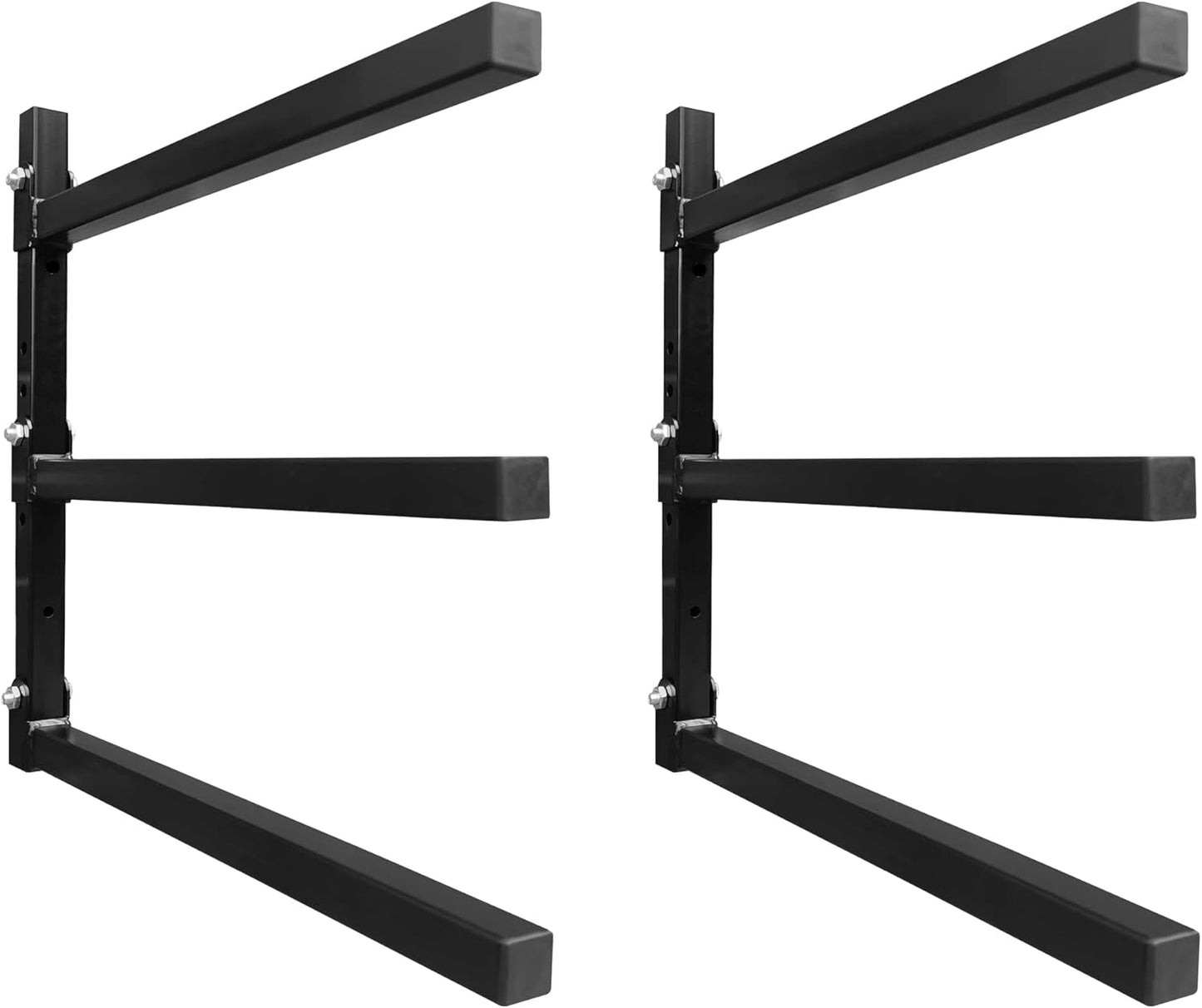 3-Tiered Collapsible Wall Mount Lumber Storage Metal Rack, 3-Level Foldable Heavy Duty Indoor Garage Wood organizer, Outdoor Adjustable Steel Multipurpose Workshop Shelf, Holds up to 330Lbs