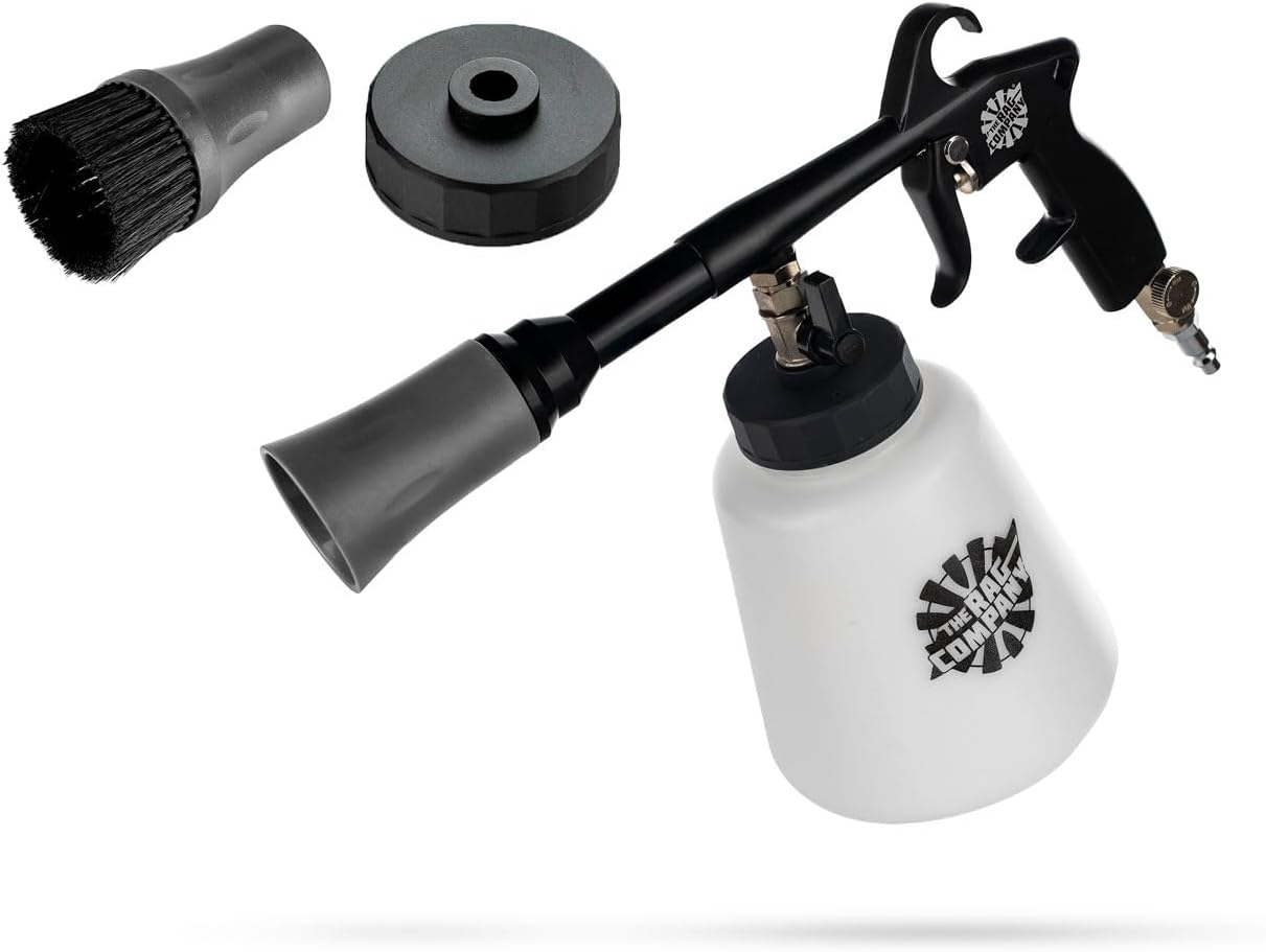 The Rag Company - Ultra AIR Blaster Plus - Deep Clean Interior Detailing Tool; Air and Liquid Combo; Durable Metal Design; Trigger Operated - Black