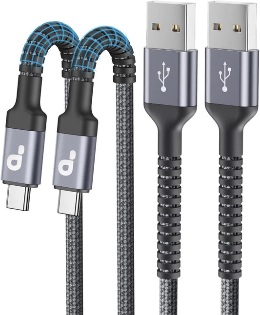 USB C Cable 10FT, 2Pack Long USB A to USB C Charger Cable, Type C Cable 3A Fast Charging Upgraded Extra Durable Braided USBC Cord Compatible with iPhone 16 15 Pro Max/Samsung Galaxy S23/LG and More