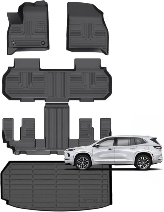 for Buick Enclave Floor Mats 2025,Car Mats for Buick Enclave All Weather Cargo Liner Accessories 2025 Set