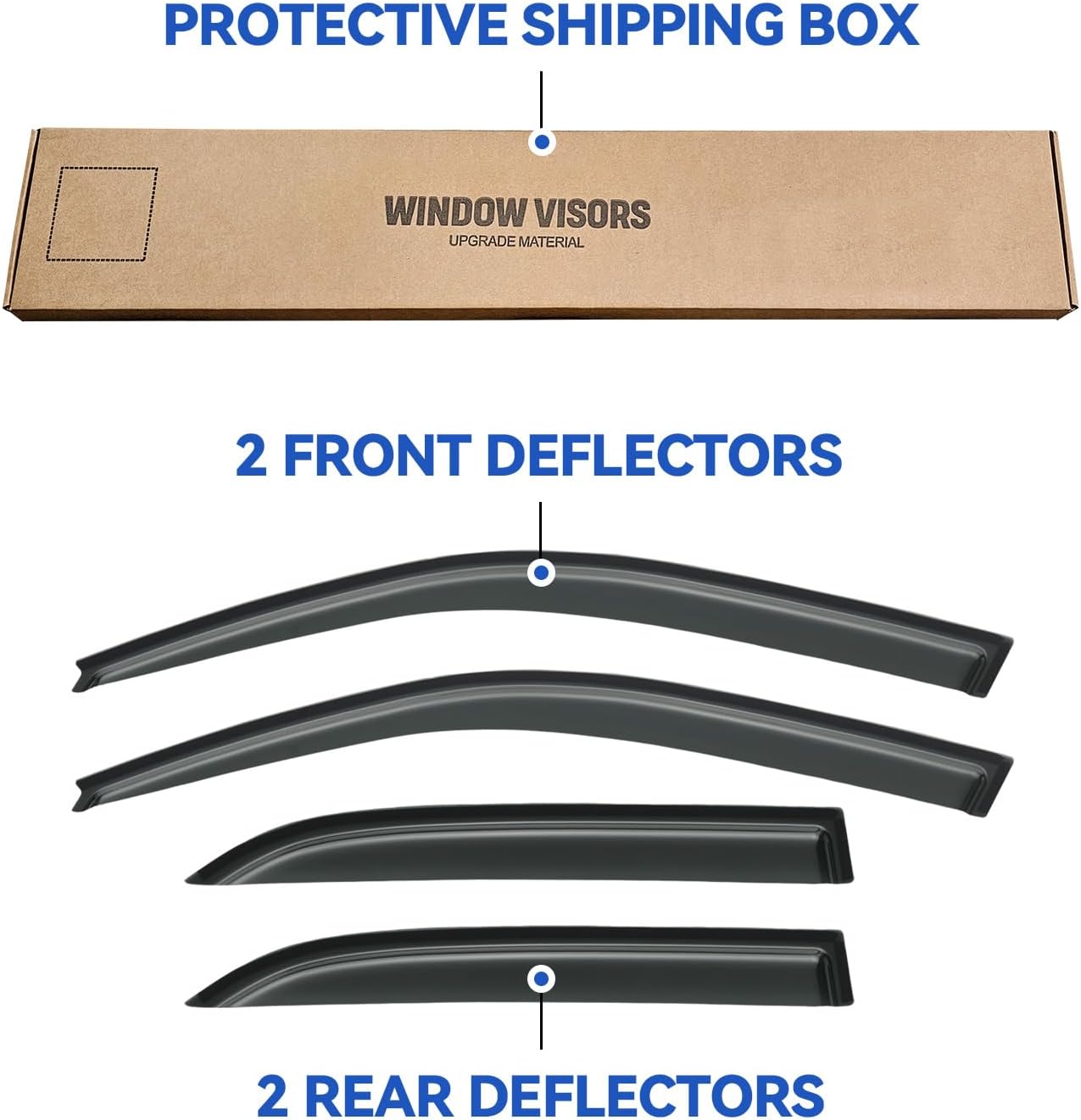 Window Visors Rain Guards Shield for 1992-1996 Toyota Camry, Out-Channel Window Vent Wind Deflectors Visors Shades for 92-96 Camry
