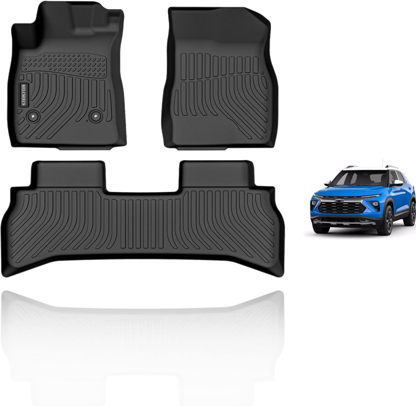 KELCSEECS Floor Mats Custom for 2026 2025 2024 2023 2022 2021 Chevrolet Chevy Trailblazer FWD(Not Fit AWD) Car Mats All Weather Front& 2nd Row Heavy Duty Trailblazer Floor Mats Accessories