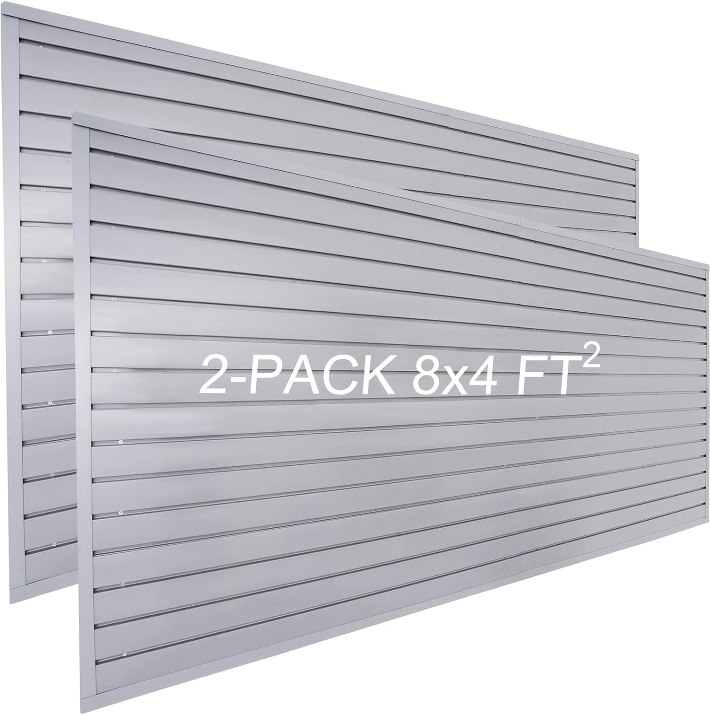 Slat Wall Paneling Garage Wall Organizer, PVC Gray Slatwall Panels 2 Pack 4'x8' Garage Tool Organizer Wall Mount Garden Storage, Slat Board Garage Storage & Organization Products Ladder Bike Rack