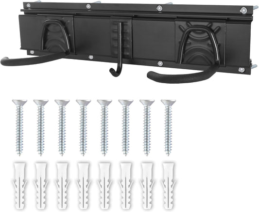 Bike Storage Rack Wall Mount Garage Hanger for 2 Bicycles & 1 Helmets, Adjustable Bike Rack Holds Up to 100Lbs