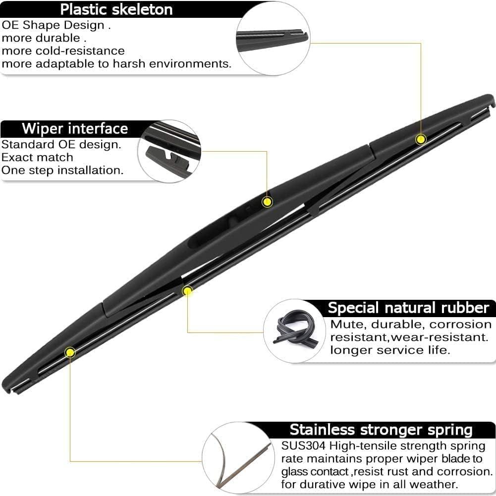 AUTOBOO 26"+18" Windshield Wipers with 12" Rear Wiper Blade Replacement for Nissan Murano Infiniti QX50 Acura RDX 2017 2018 2019 2020 2021 2022 2023-Original Factory Quality (Pack of 3)