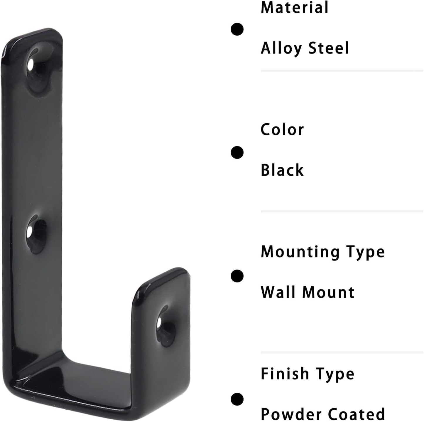 Bunk Bed Ladder Hooks Brackets, Iron Bed Ladder Hook,PVC Coated Angled Ladder Hooks,Heavy Duty Replacement Hardware Utility Hooks,Loft Garage Storage Hooks,J Brackets Hooks with Screws Black