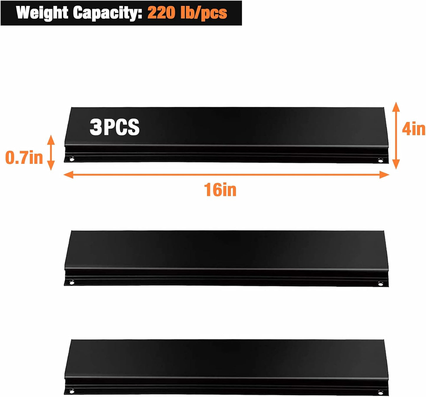 Wallmaster Wall Mounted Storage Bins, Wall Storage Bins Parts Rack 10 Bins&3 Rails Wall Mount Tool Organizer Hardware Storage Organizer (Orange)