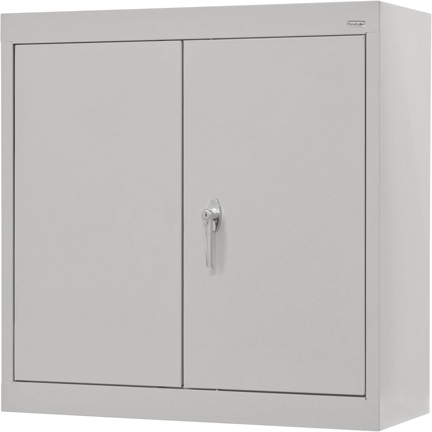 Sandusky Lee WA11301226-05 Wall-Mount Metal Storage Cabinet with Adjustable Shelf, Locking Handle, 200lb Capacity, 12" Depth x 30" Width x 26" Height, Dove Gray