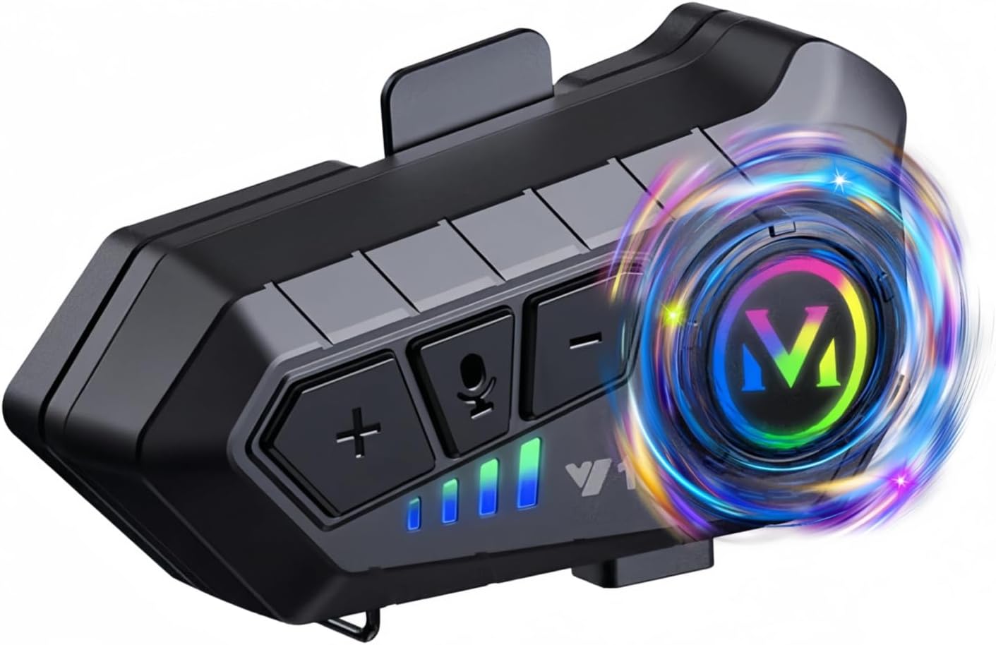 Motorcycle Helmet Wireless Headset Speakers with Hifi Sound,Noise Cancellation,25 Hours Battery Life,Boom Mircrophone,Easy to Install Use with Golves,IPX6 Waterproof,Voice Assistant,Link Two Devices