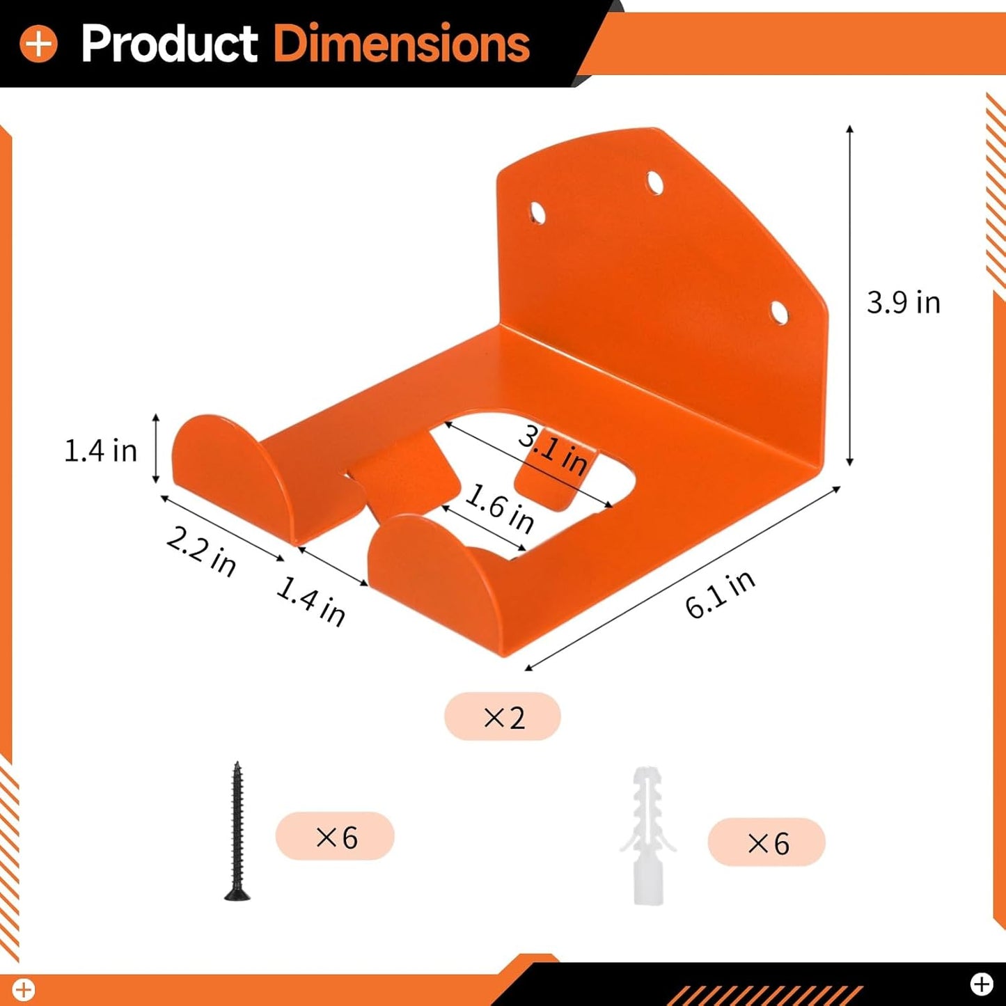 Homaisson 2 PCS Grass Trimmer Wall Rack, Heavy-Duty Hedge Trimmer Wall Mounted Hanger, Garage Weed Eater Hanger, Garden Tool Organizer