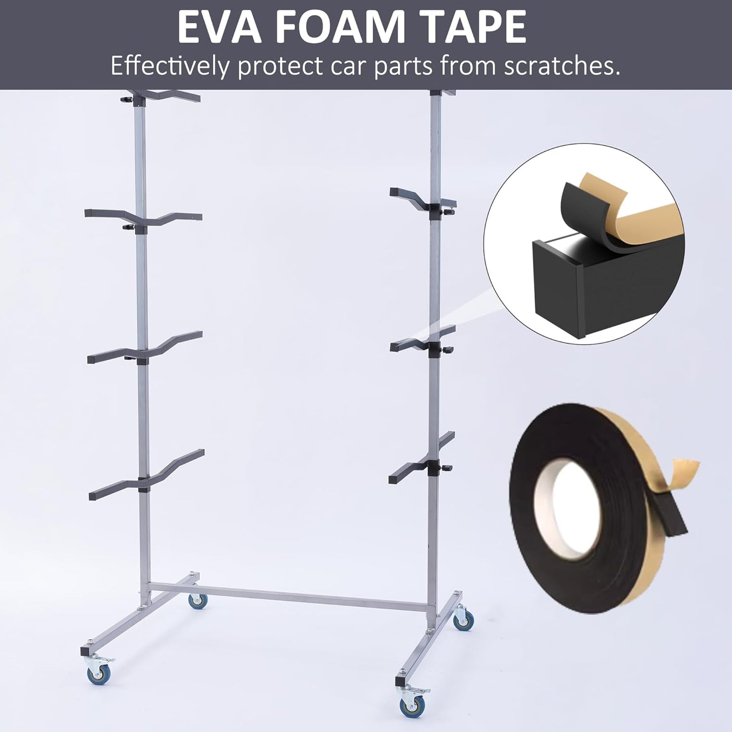 Mobile Bumper Storage Rack, Double-Sided Bumper Stand for Automobile Parts, Maximize Efficiency Auto Body & Parts Storage Pannel Tree, 8 Pairs Racks
