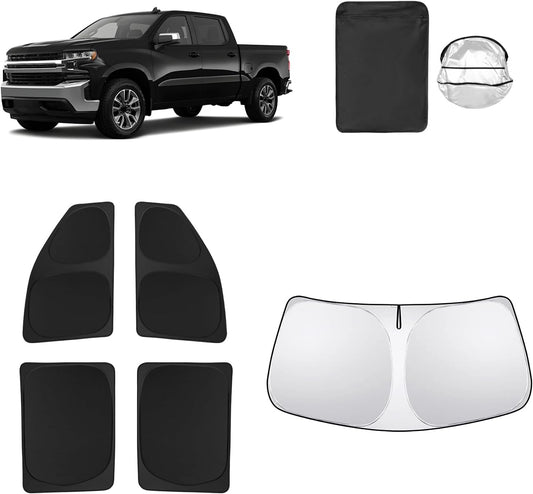 5pcs Car Window Shades for Chevrolet Silverado 2500 4WD LTZ 2020-2025 Accessories,Windshield Side Rear Full Sunshade,Sun Visor UV Blocking, Privacy Protection and Blackout for Camping Outdoor