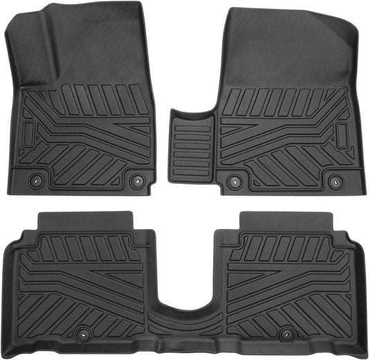 Powerty Floor Mats for 2022-2025 Hyundai Ioniq 5 Limited Only (with Sliding Console) Accessories Liner Set TPE 3D Car Mats All-Weather Custom Fit Floor Liners