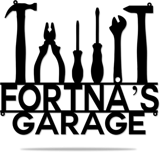 Personalized Dad's Garage Metal Sign - Papa's Workshop Gift Shop Sign For Mechanics