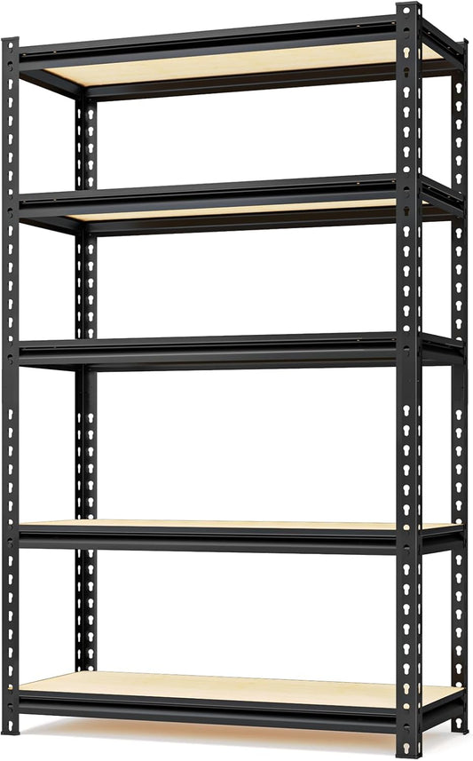5-Tier Adjustable Metal Storage Shelves Heavy Duty Garage Shelving, 72" H x 36" W x 16" D Shelving Unit Rack for Kitchen, Classroom, Dormitory, Basement & Warehouse