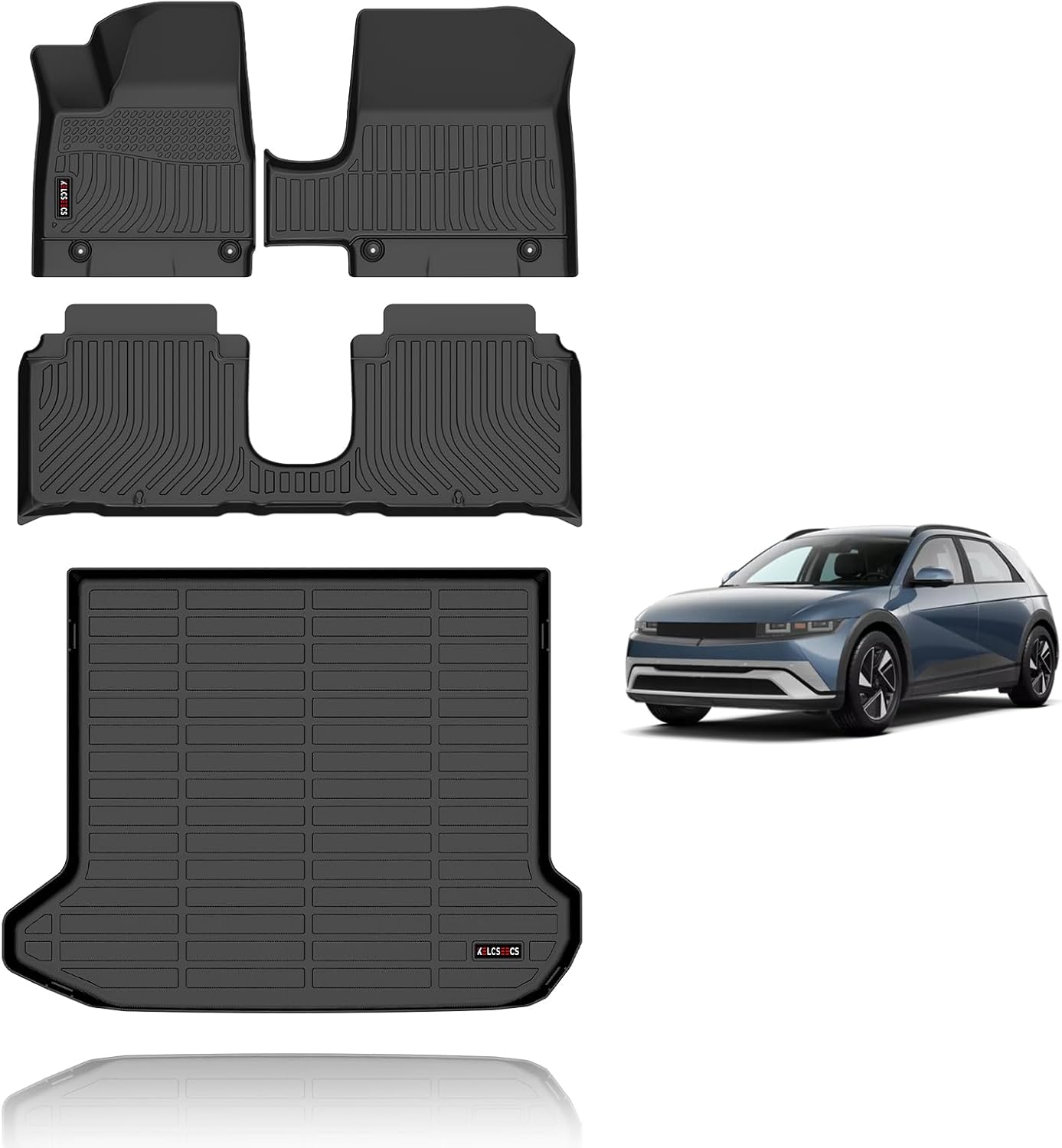 KELCSEECS Floor Mats & Cargo Liner Custom for Hyundai Ioniq 5 2025 Movable Center Console (Sliding Center Console) All Weather Car Mat TPE Floor Liners Ioniq 5 Accessories Trunk Mat