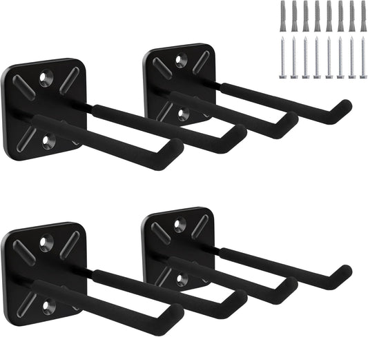 4PCS Garage Hooks Heavy Duty, Garage Hanger Storage Tool Organizer Rack, Wall Mount Utility Hooks to Hang Chairs, Ladders, Tires, Shovels, Strollers and More