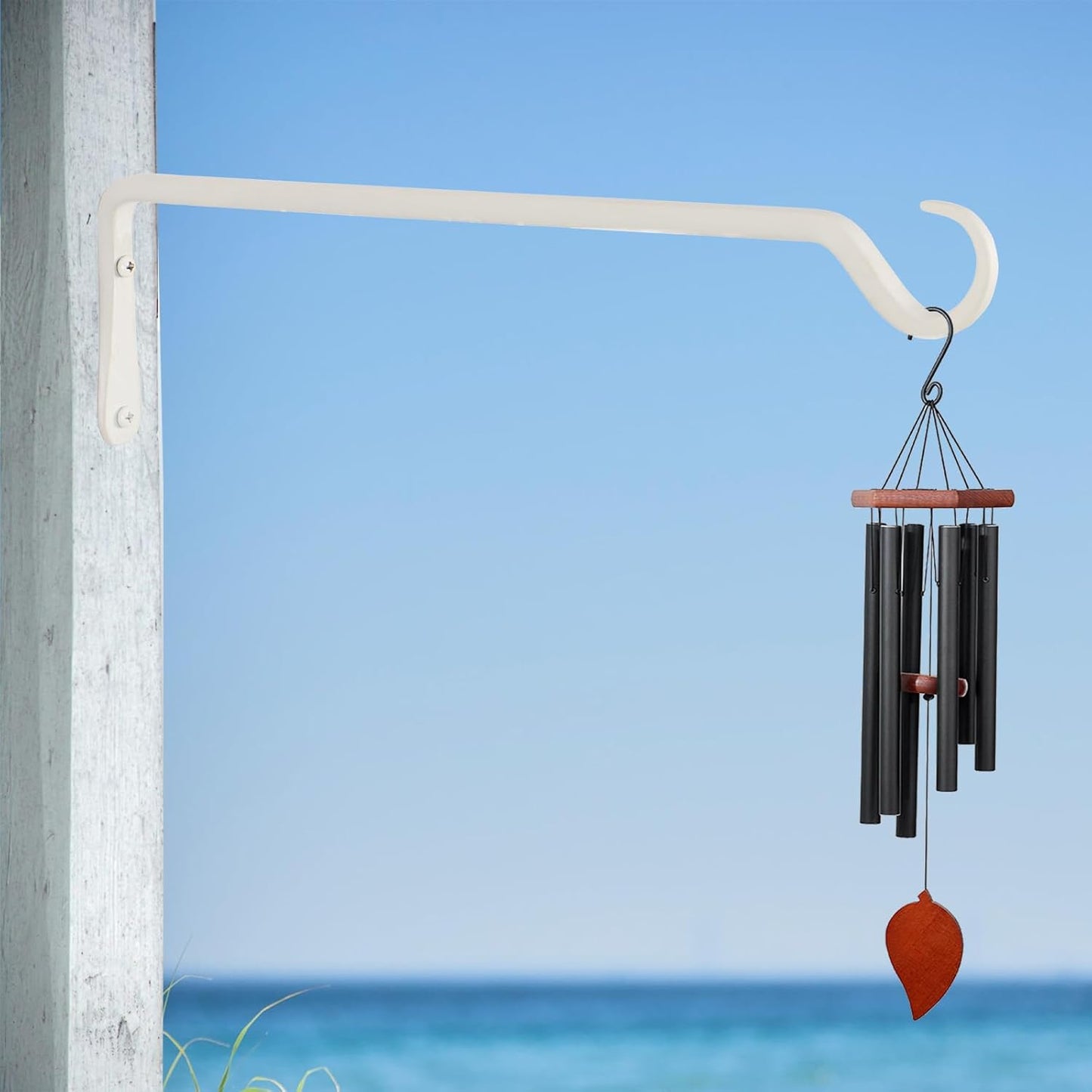 16" Plant Hangers 2-Pack - Heavy Duty Rust-Resistant Steel Hooks for Bird Feeders, Indoor/Outdoor Plants & Wall Decor, White