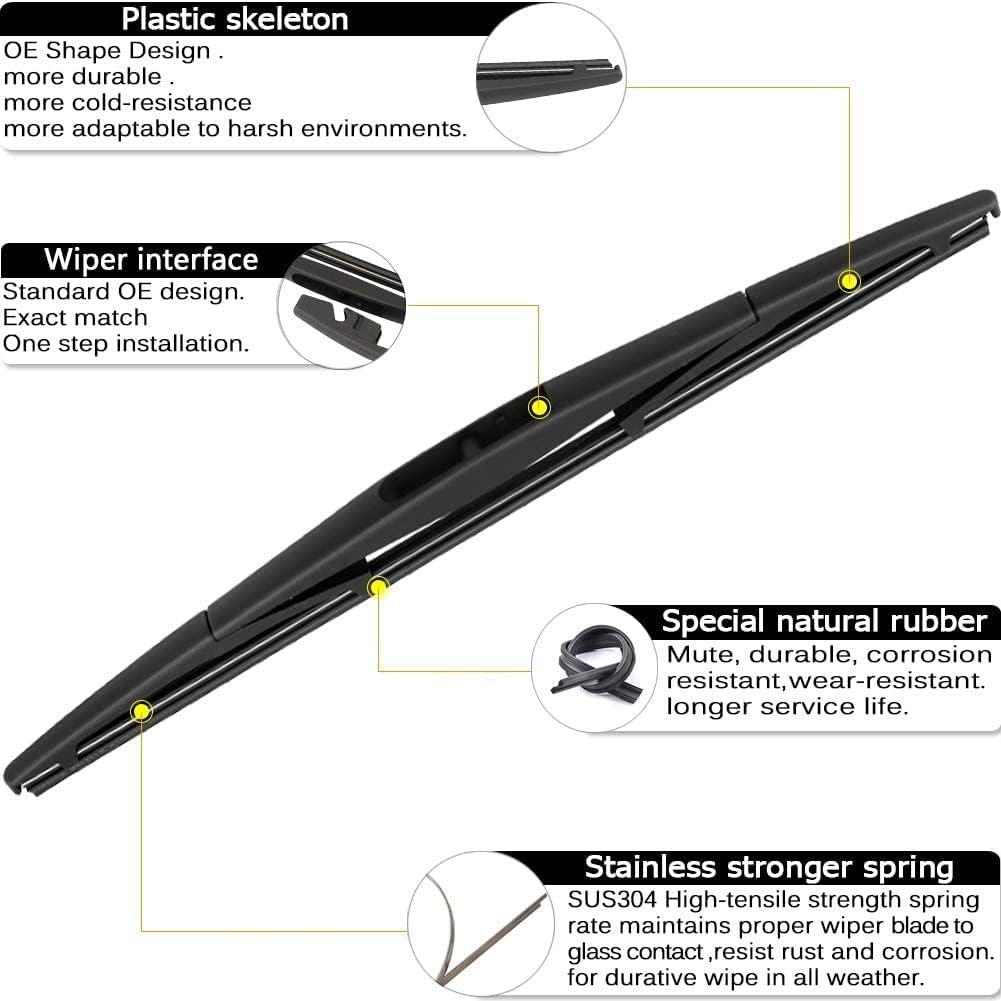 AUTOBOO 26"+17" Windshield Wipers with 14" Rear Wiper Blade Replacement for 2014-2018 Subaru Forester Outback Legacy-Original Factory Quality (Pack of 3)