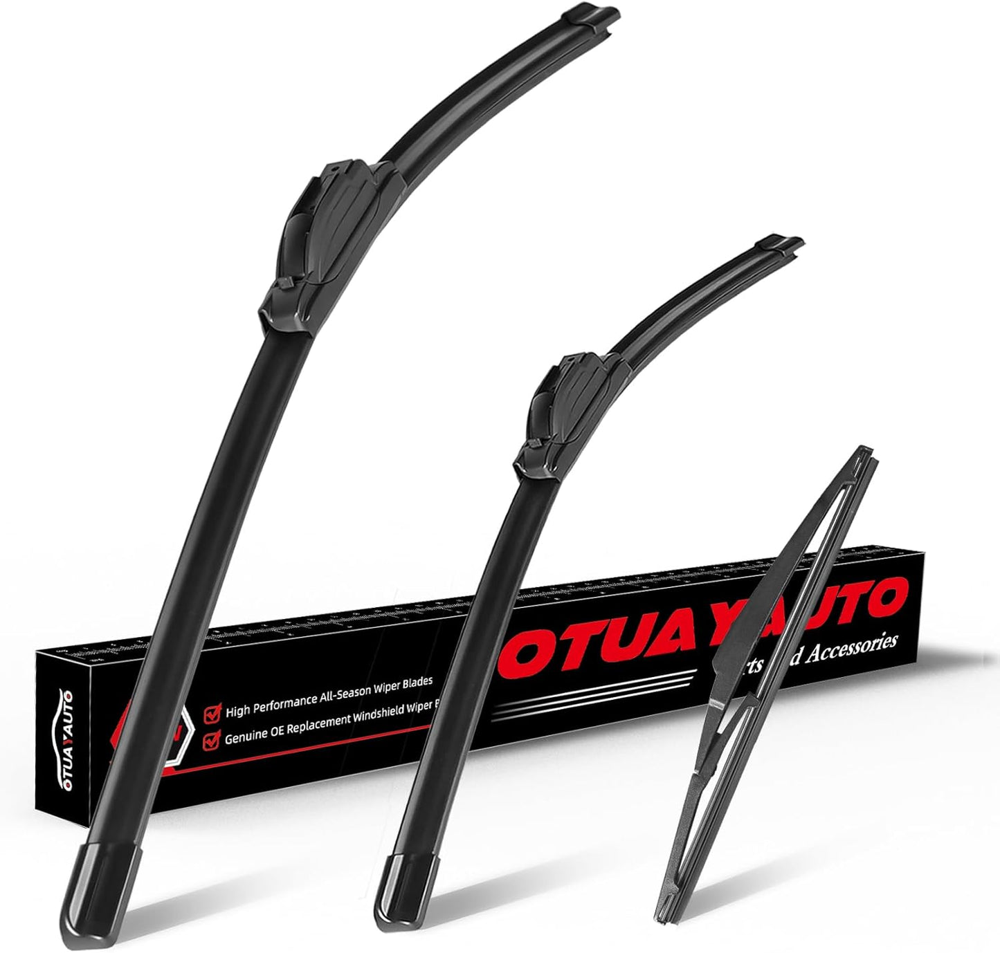 OTUAYAUTO Premium Windshield Wiper Blades - Replacement for Hyundai Kona 2018-2023 - Precision Fit, All-Weather Performance, Front and Rear Wiper Blades, J/U Hook - 26"+16"+11" (Pack of 3)