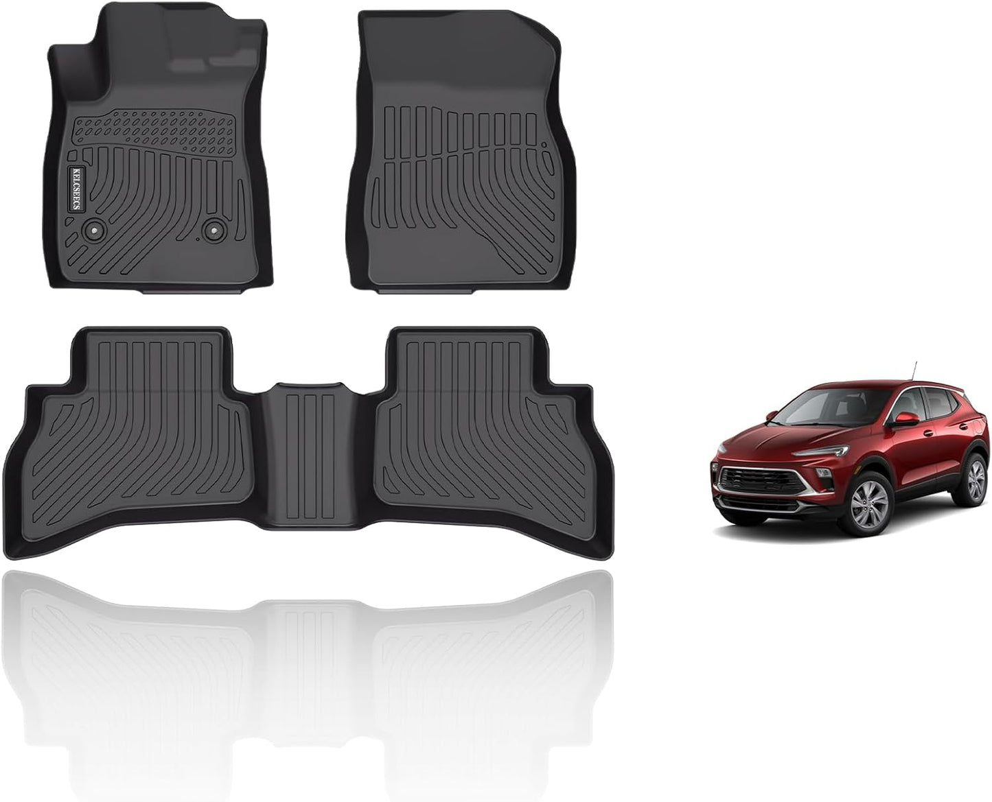 KELCSEECS® Floor Mats Custom for Buick Encore GX AWD 2020-2026 All Weather Protection TPE Floor Liners Front & Rear Row Full Set Encore GX Accessories Black