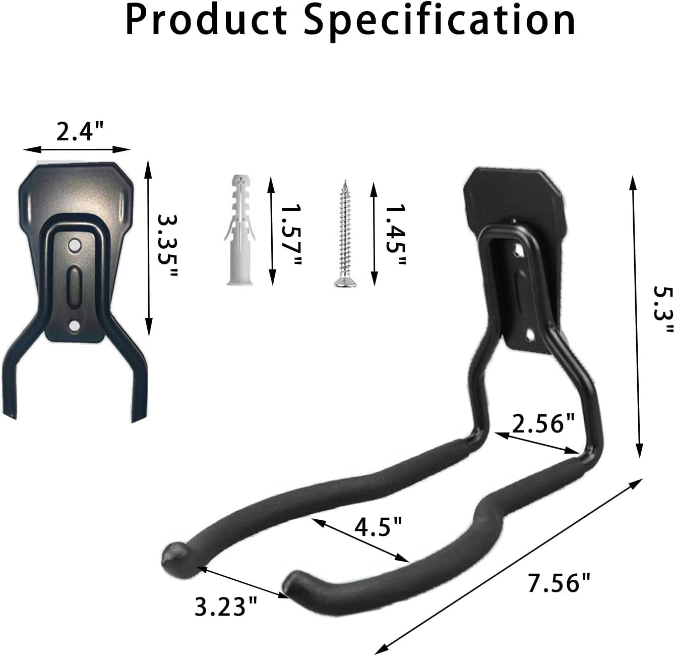 Weedeater Hanger, String Trimmer Hanger and Wall Mounted Power Tool Holder, Garage Utility Hooks for Storage- Black, 3-Pcs