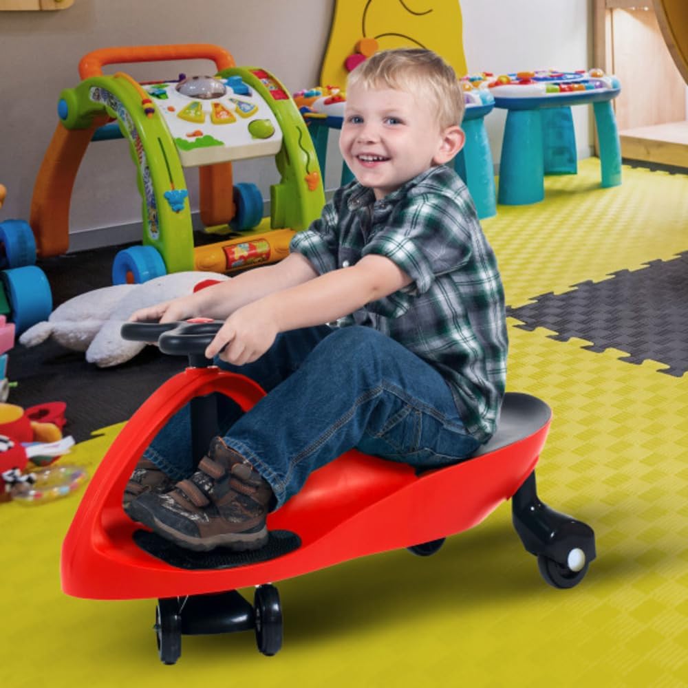 Wiggle Car - Ride on Toy for Ages 3 and Up - Toddler Ride on Toys with no Batteries, Gears, or Pedals Just Twist, Wiggle, and Go by Lil’ Rider (Red)