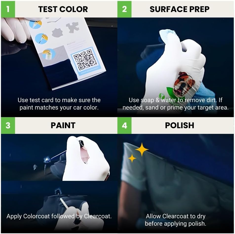 TouchUpDirect 8T7 Blue Streak Metallic Compatible with Toyota Exact Match Touch Up Paint Brush - Essential Kit