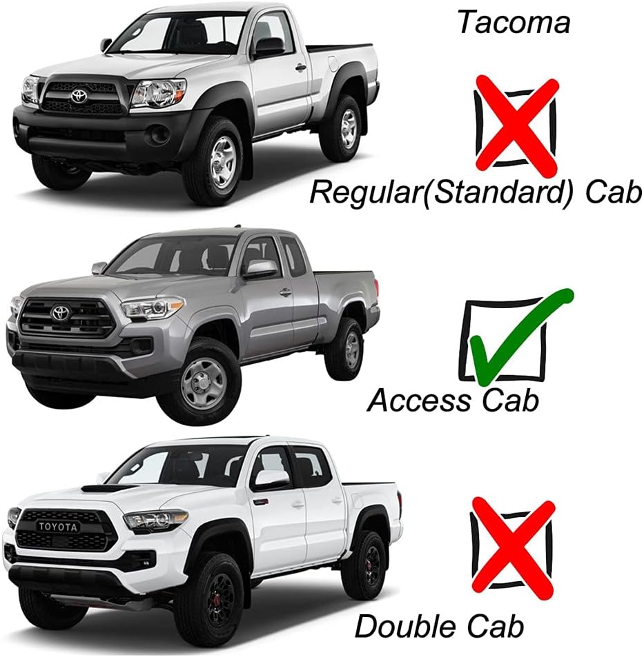TY4P07 Original Side Window Wind Deflector,4pc Outside Mount Style Nice Sun Rain Guards Set,Window Visor fit for 2005-2015 Toyota Tacoma Extended Cab/Access Cab Pickup