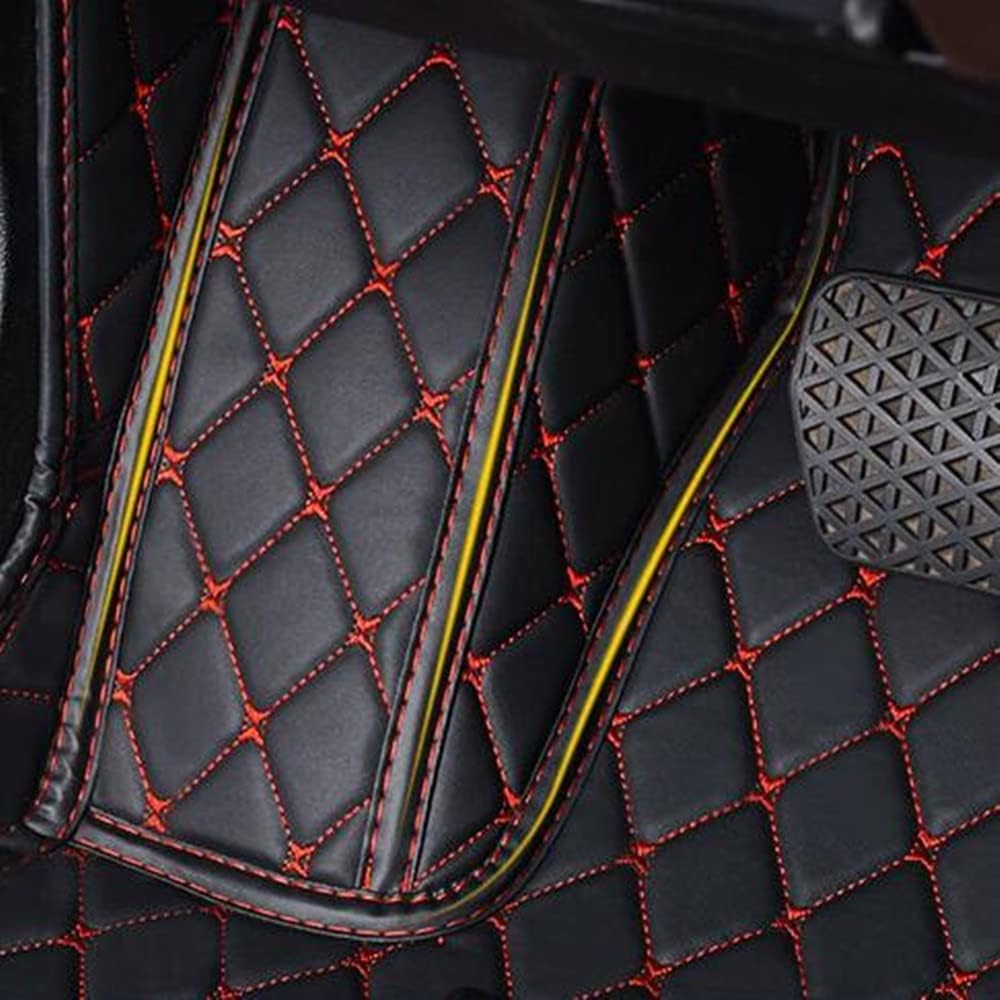 Custom All-Weather Protection Luxury Leather Floor Mats for Cars SUVs Trucks According Anti-Slip Leather Floor mats ﻿ (14,Wine Red)