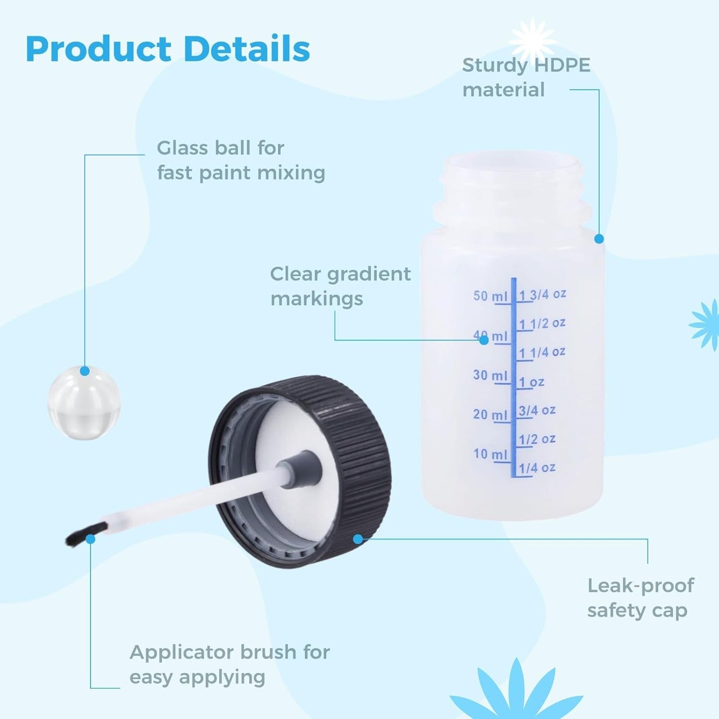 120 Pcs 2 Oz Touch Up Paint Container - Empty Paint Touch Up Bottles with Brush, Safe Lids, and Mixing Balls for Fixing Car Scratches