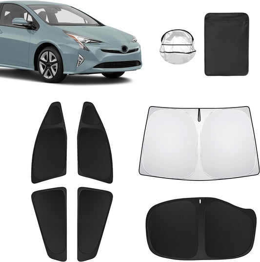 6pcs Car Window Shades for Toyota Prius Hatchback 2016-2022 (NOT Prius C or Prius V) Accessories,Windshield Side Rear Full Sunshade,Sun Visor UV Blocking, Privacy Protection for Camping Outdoor