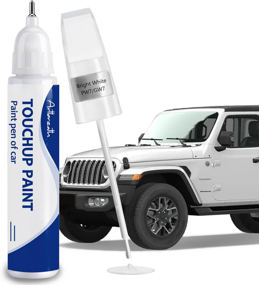 Bright White(PW7/GW7) Touch Up Paint for JEEP-Exact Match–Chips and Nicks Paint Pen of Car Scratch Repair Kit for Wrangler-JK/Commander/Compass/Grand-Cherokee/Liberty/Patriot/Renegade