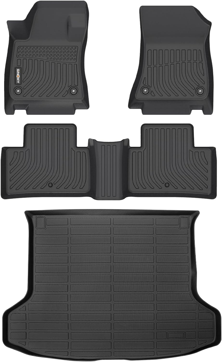 GINOWY-Floor Mats & Cargo Liner for Infiniti QX50 2019-2025 & 2022-2025 Infinit QX55, All Weather Car Floor Mat Rubber Liners Cargo Trunk Mat for Infiniti QX50 Accessories
