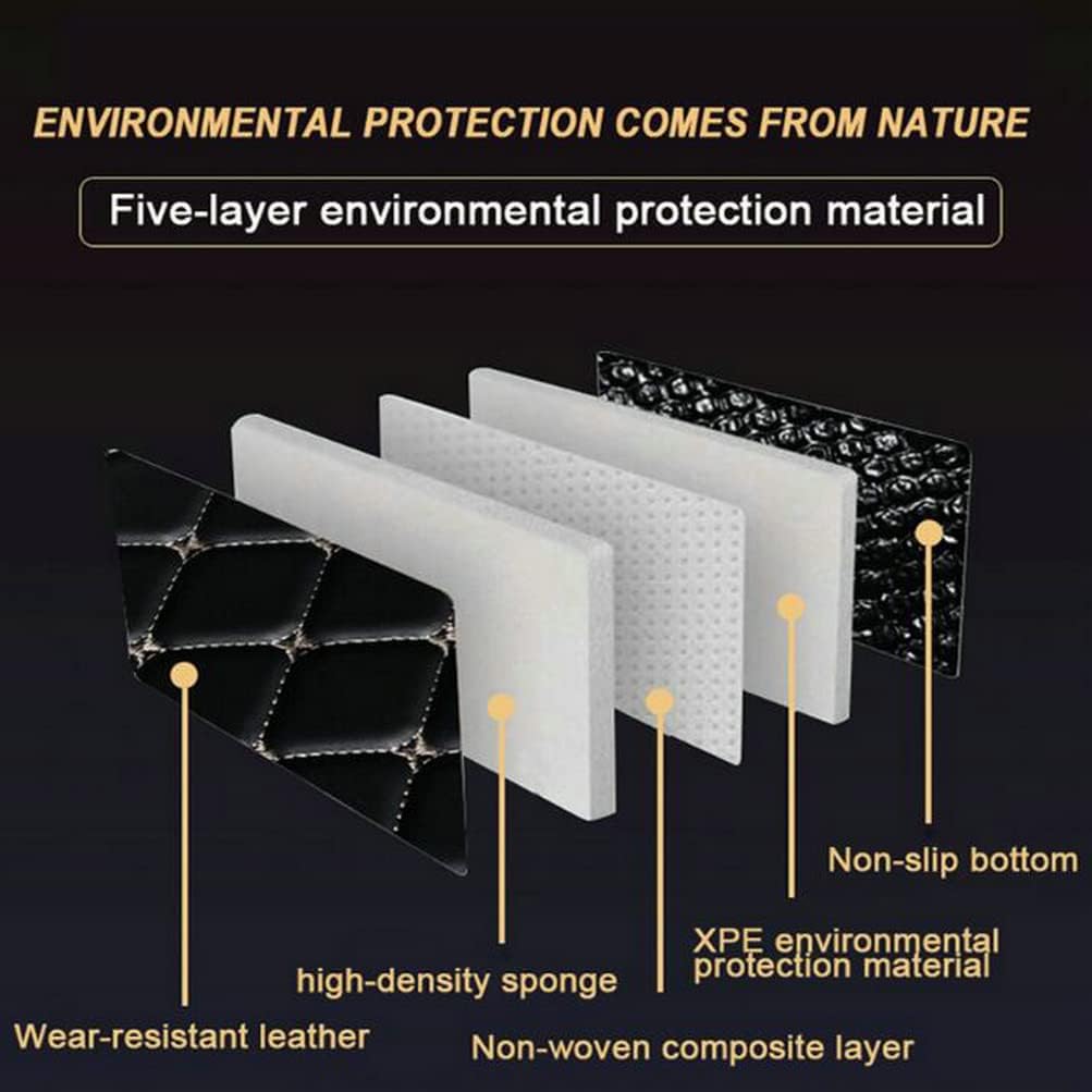 Custom Colors Car Floor Mats Black Pink for 99.9% Sedan SUV Sports， All-Weather Liners Car Floor mat，Luxury Leather Automotive Floor Mats (Black and Yellow,3D Floor Mats)