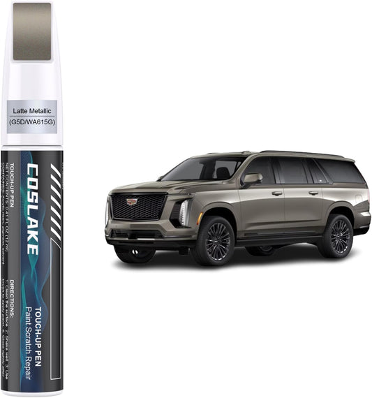 Car Touch Up Paint(Latte Metallic(G5D/WA615G)) for Cadillac, Car Paint Scratch Repair Kit, Quick & Easy Solution to Repair, 2 in 1 Scratch Remover Pen with 2PCS Disposable Micro Applicators