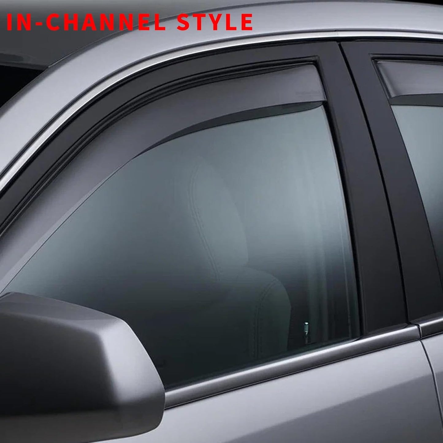 in Channel Rain Guards Fit for Chevrolet Chevy Blazer 2019 2020 2021 2022 2023 2024 2025, Smoke Tinted Side Window Wind Deflectors, Vent Window Visors Shades Shield, 4pcs