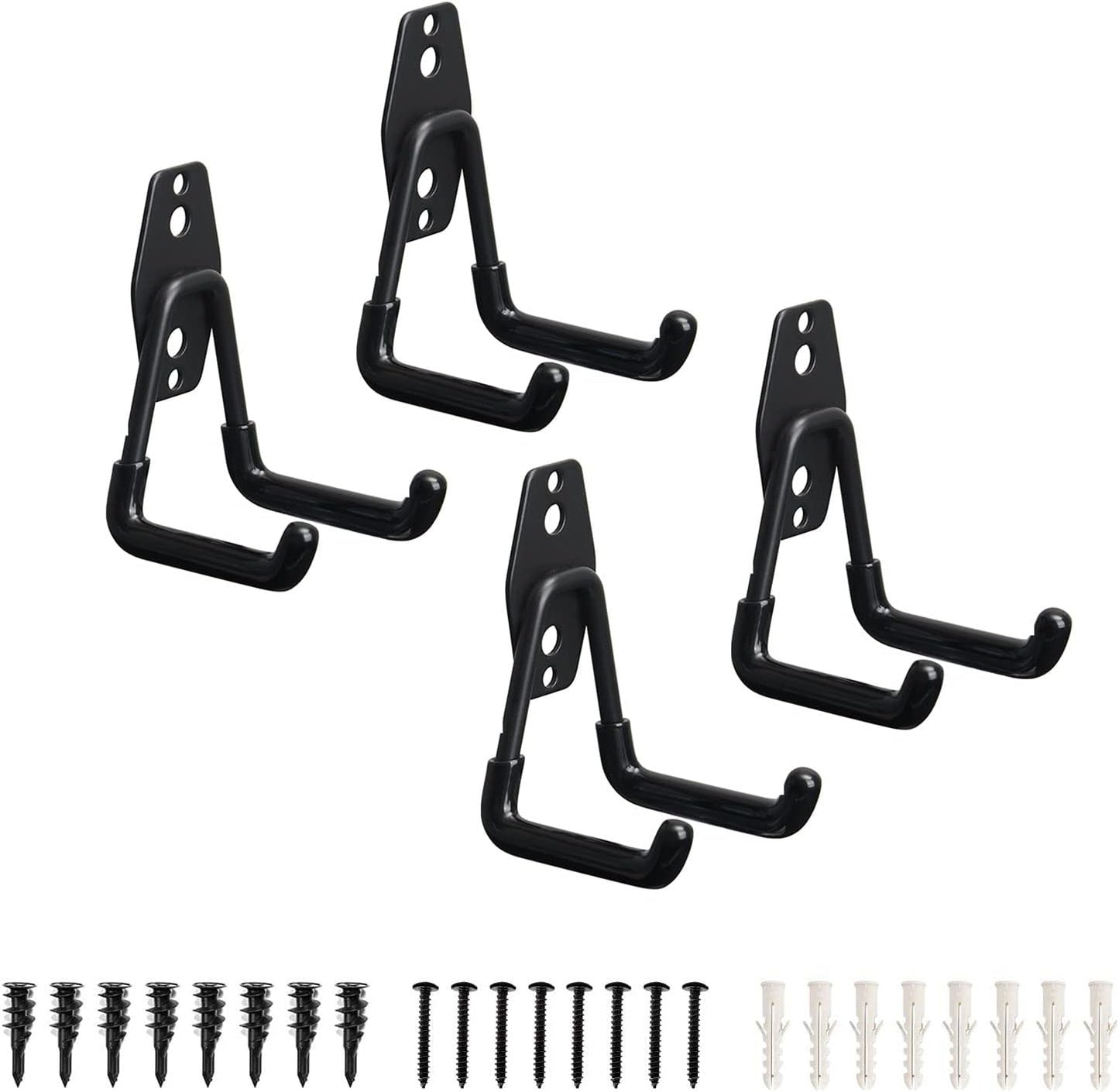 Garage Storage Utility Hooks - 2.8 Inch Wall Mount Hanging Hook, Tool Organizer, Heavy Duty Double Hook