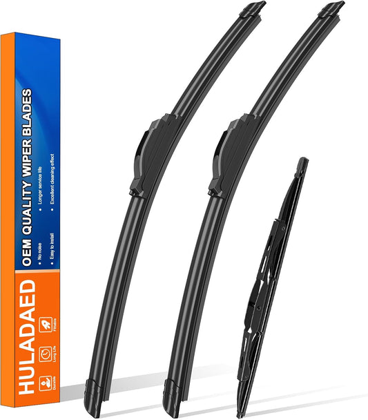 HULADAED® 26''+19''+16'' Windshield Wipers Replacement for Toyota Sienna 2010-2005,Silicone Front Rear Wiper blades for MY Car-All Weather & Quiet(3 PACK)