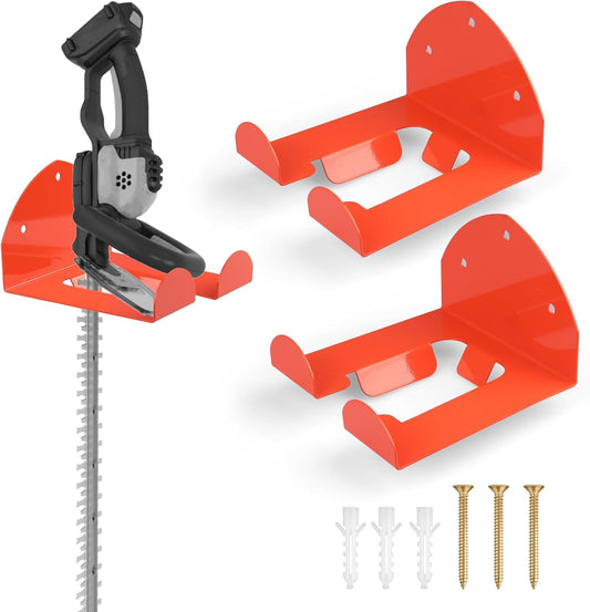 Weedeater Hanger,Trimmer Rack – 2 Pack Heavy Duty Wall Mount for Weed Eater, Grass Trimmer, Hedge Trimmer – Garage Storage Organizer, Space-Saving Tool Holder