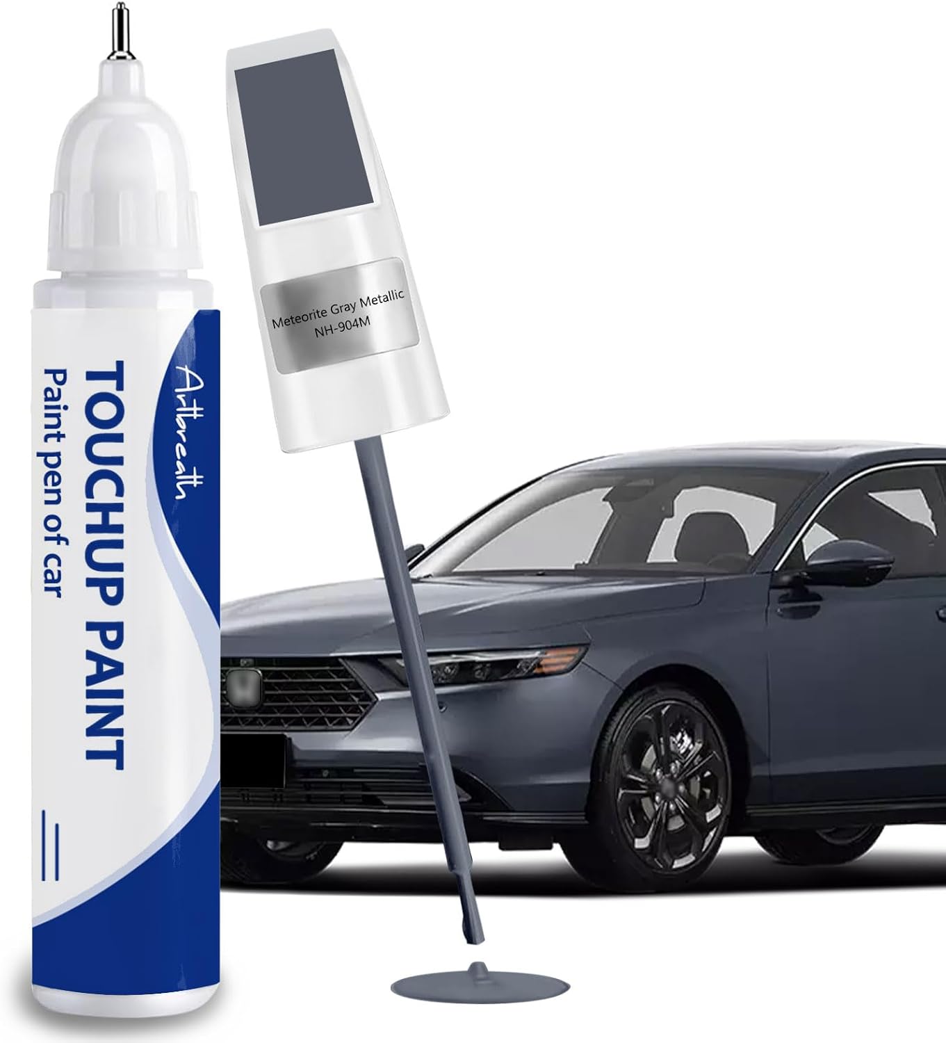 Meteorite Gray Metallic(NH-904M) Touch Up Paint for Honda-Exact Match–Chips and Nicks Car Paint Scratch Repair Kit Automotive Paint Pen for CR-V/CIVIC/Accord/HR-V/Pilot/Odyssey/Ridgeline/Passport