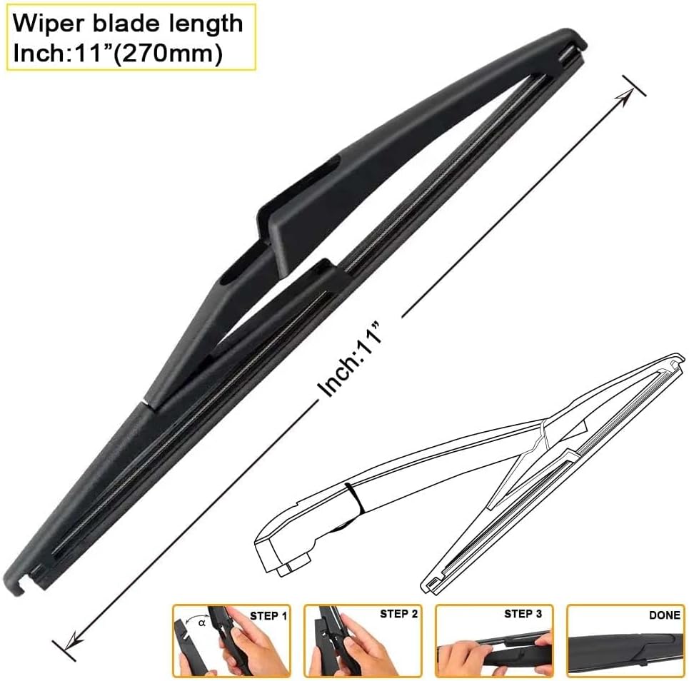AUTOBOO 22"+20" Windshield Wipers with 11" Rear Wiper Blade Replacement for Jeep Renegade 2015 2016 2017 2018 2019 2020 2021 2022 2023-Original Factory Quality (Pack of 3)