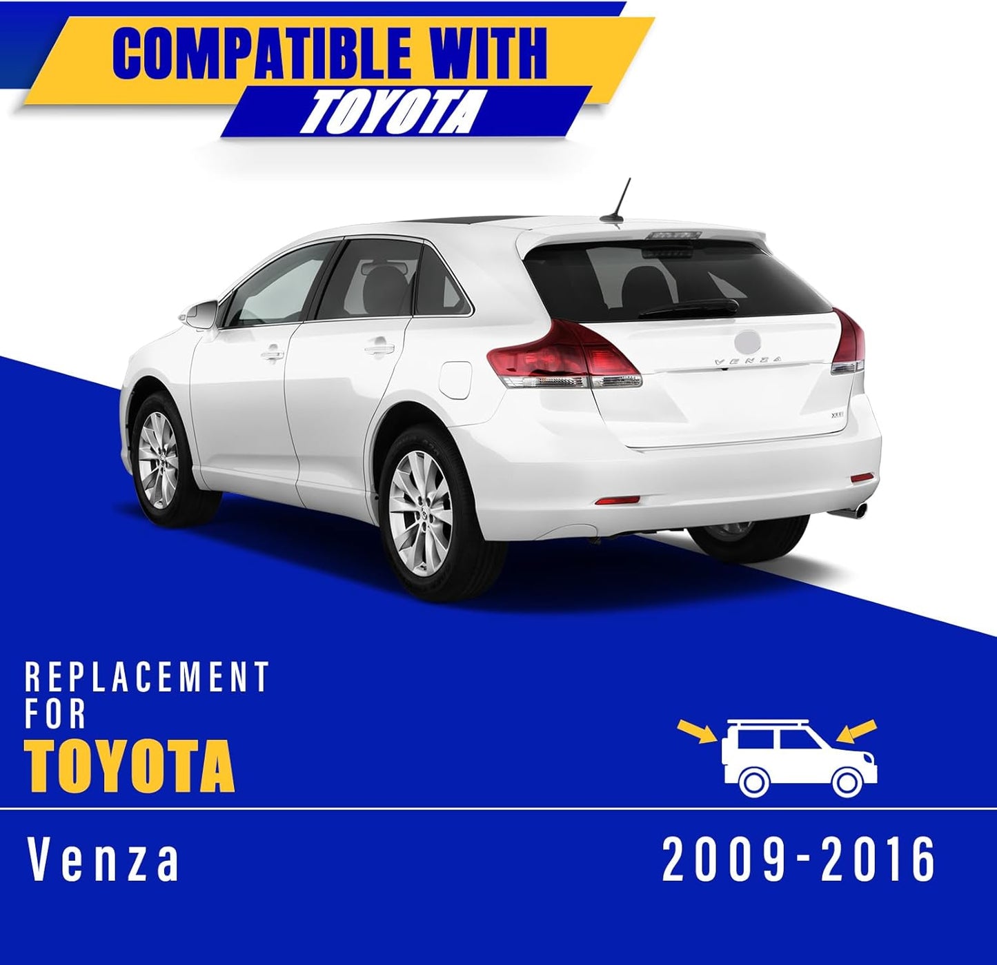 3 wipers Replacement for 2009-2016 Toyota Venza, Windshield Wiper Blades Original Equipment Replacement - 26"/22"/12" (Set of 3) U/J HOOK