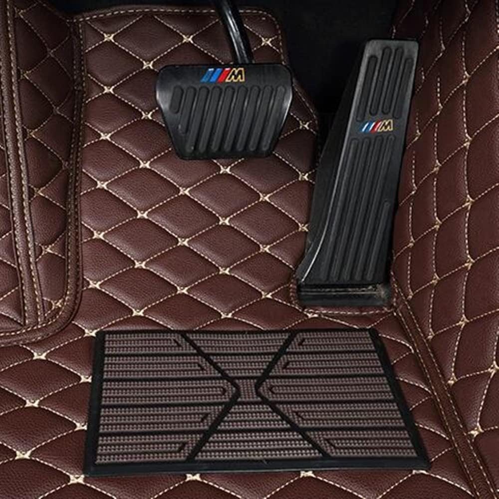 Custom All-Weather Protection Luxury Leather Floor Mats for Cars SUVs Trucks According Anti-Slip Leather Floor mats ﻿ (Black Blue)