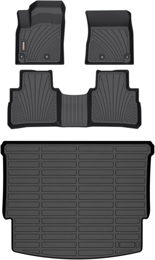 Binmotor-All Weather Floor Mats Cargo Liner for Nissan Rogue 2025 2024 2023 2022 2021 (NOT for Rogue Sport), Car Mats with Trunk Mat Full Set, Heavy Duty Car Floor Liners for Rogue Accessories
