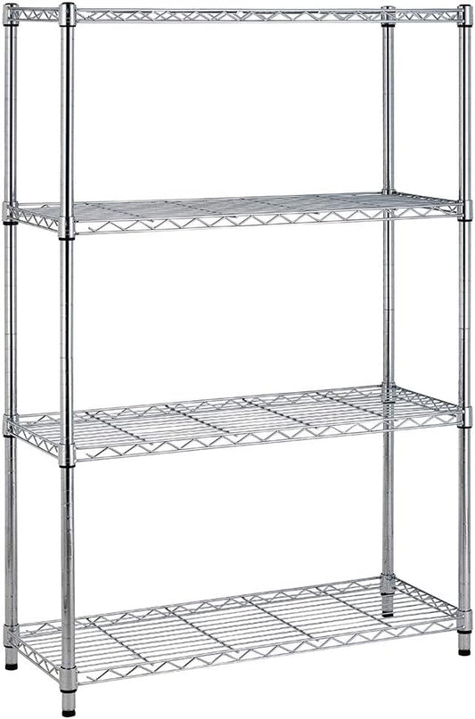 BestOffice Shelving Unit NSF Metal Large Storage Shelves Heavy Duty Height Adjustable Commercial Grade Steel Utility Layer Shelf Rack Organizer (36x14x54, Chrome)