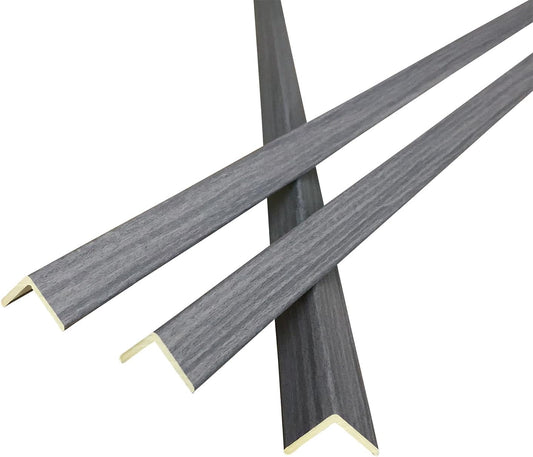 Wall Corner Protector 3PCS 45" Corner Molding Trim Grey Wood Grain Corner Trim Decorative Strips for Door and Window Frames Mirror Edges Ceramic Tiles, and Wooden Wall Edges.