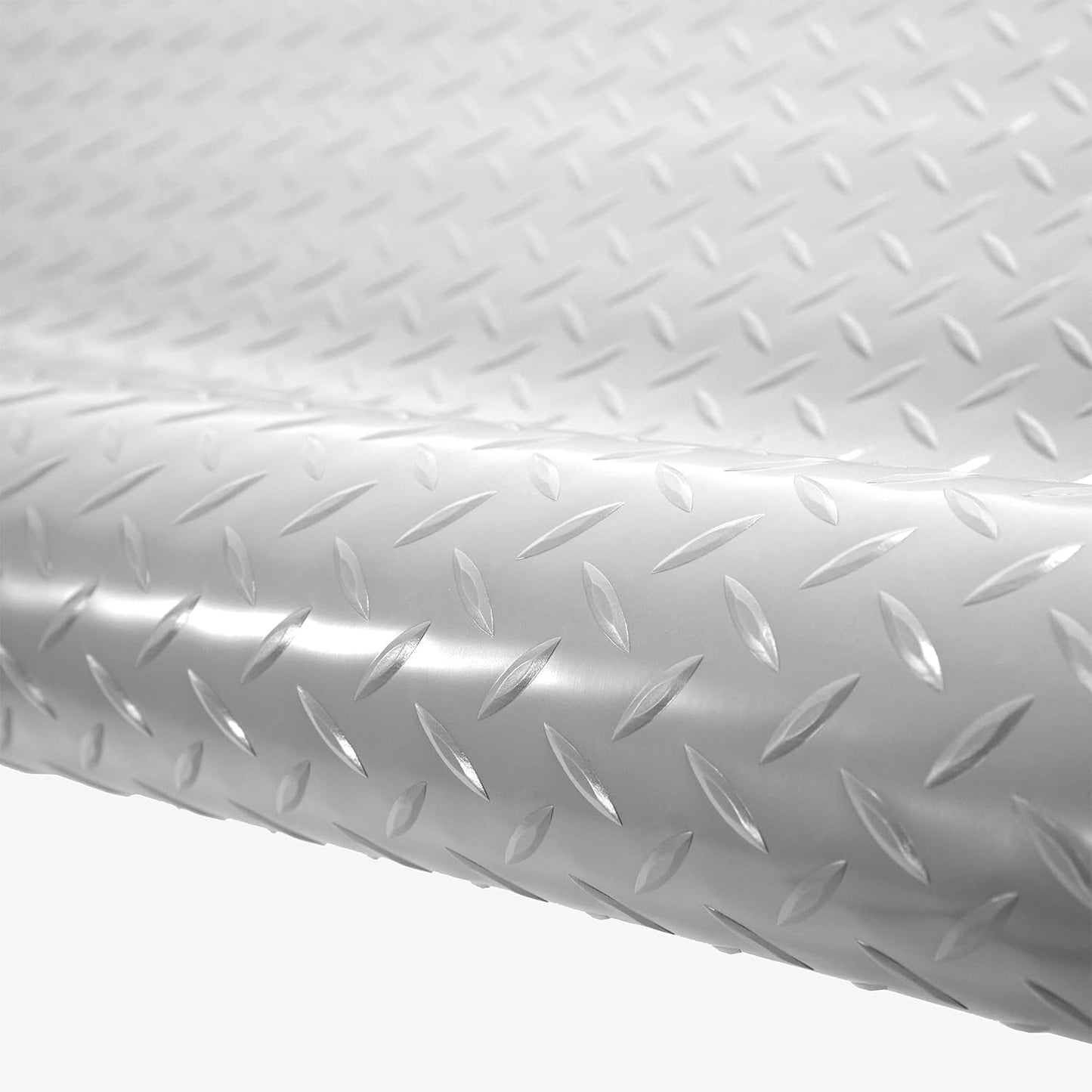 IncStores 2.5mm Thick Commercial-Grade Nitro Roll Garage Floor Mat | Flexible Vinyl Floor Mat for a Stronger and Safer Garage, Workshop, or Trailer | Diamond-Plate, Stainless Steel, 10' x 100'