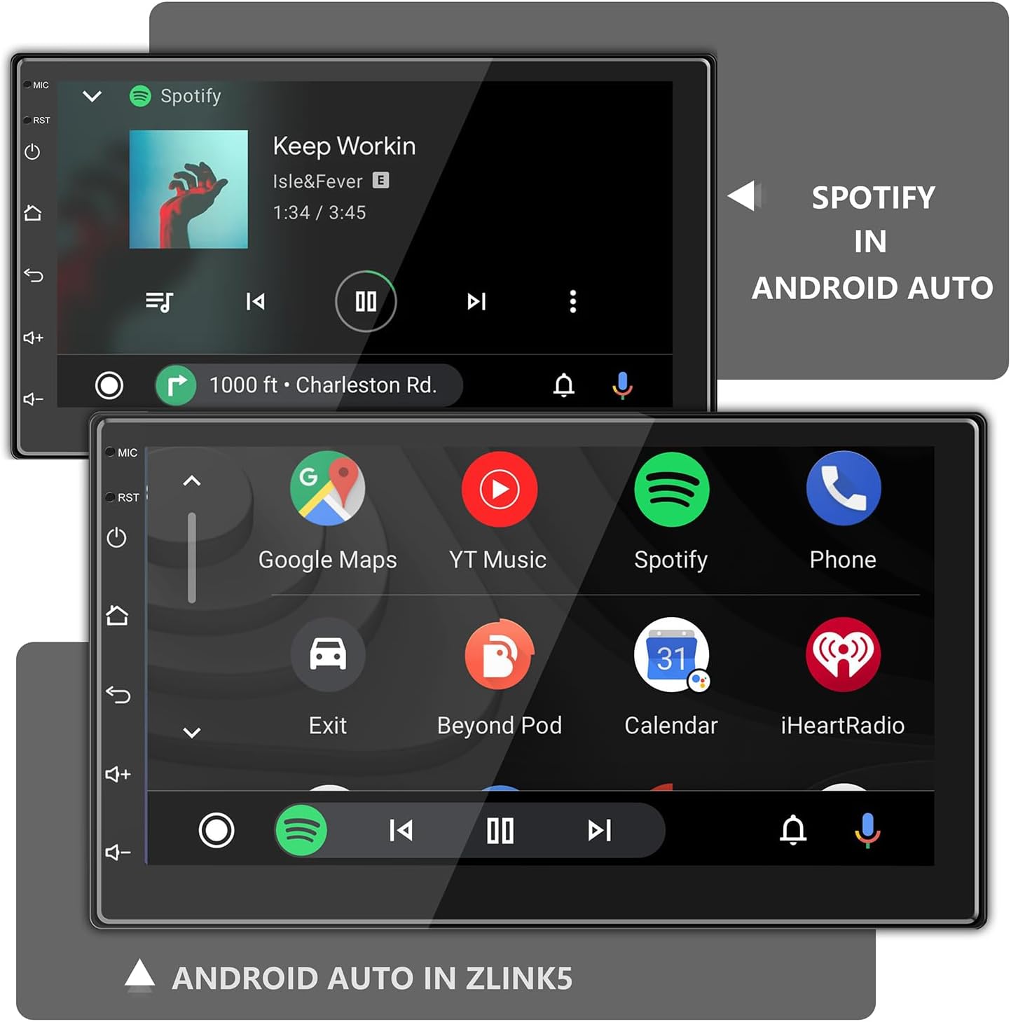 Double Din Car Radio Support Wireless CarPlay & Wireless Android Auto, [2G+32G] 7 Inch Touchscreen Car Stereo with Bluetooth+WiFi+RDS/FM+GPS Navi+Backup Cam+Mirror Link,Car Audio Receivers